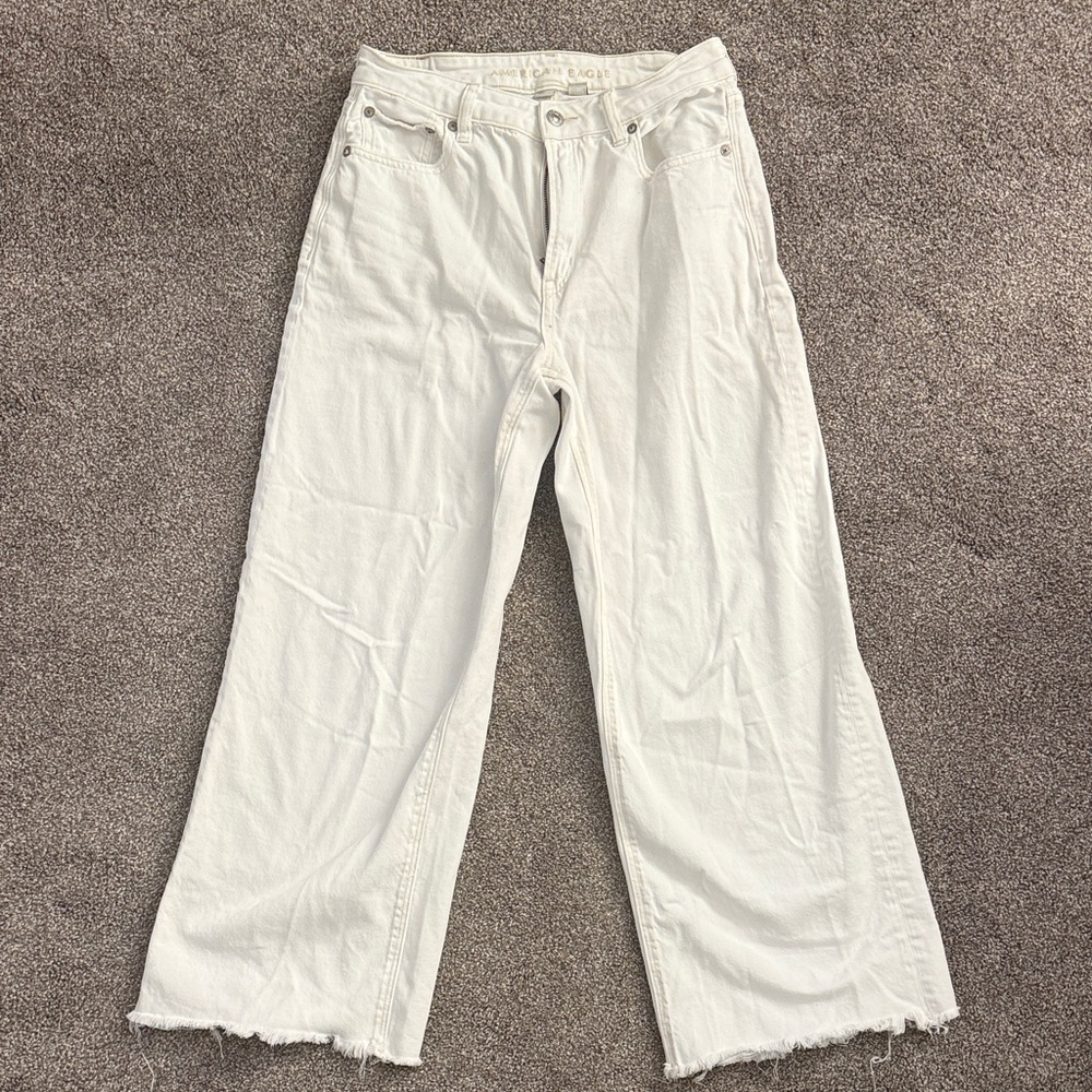 American Eagle Outfitters Women’s Size 2 White Wide Leg Jeans